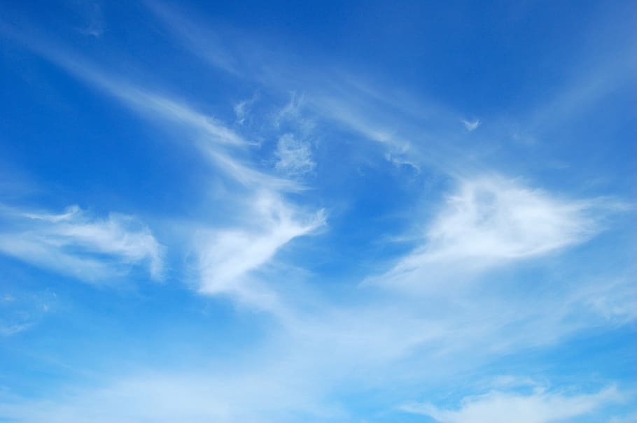 blue clouds, blue sky, clouds, sky, blue, federwolke, bright, beautiful, cloud - sky, atmosphere