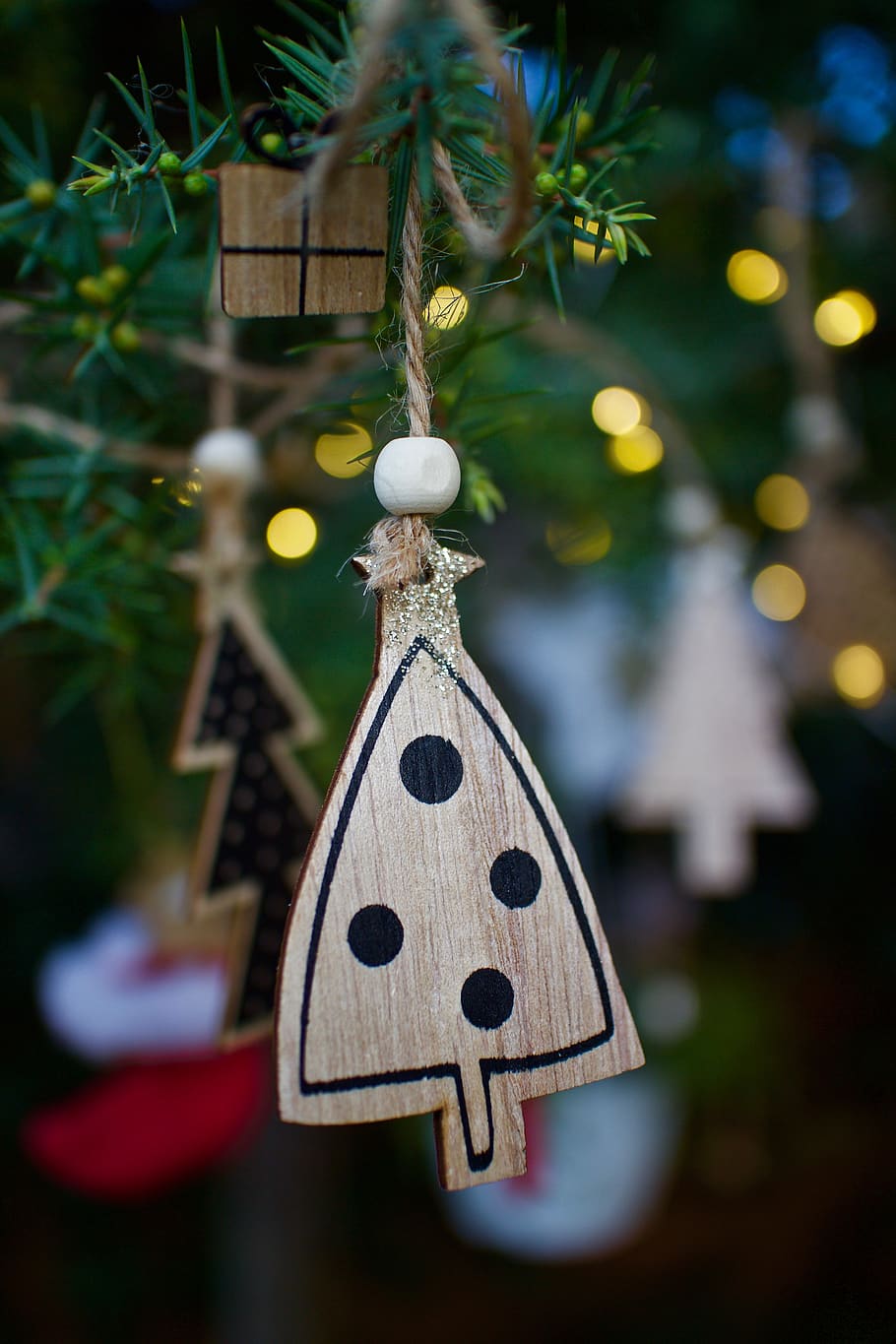 Navidad, decoraciones, días de fiesta, decoración, fondo, luz, postal, diciembre, árbol, atmósfera