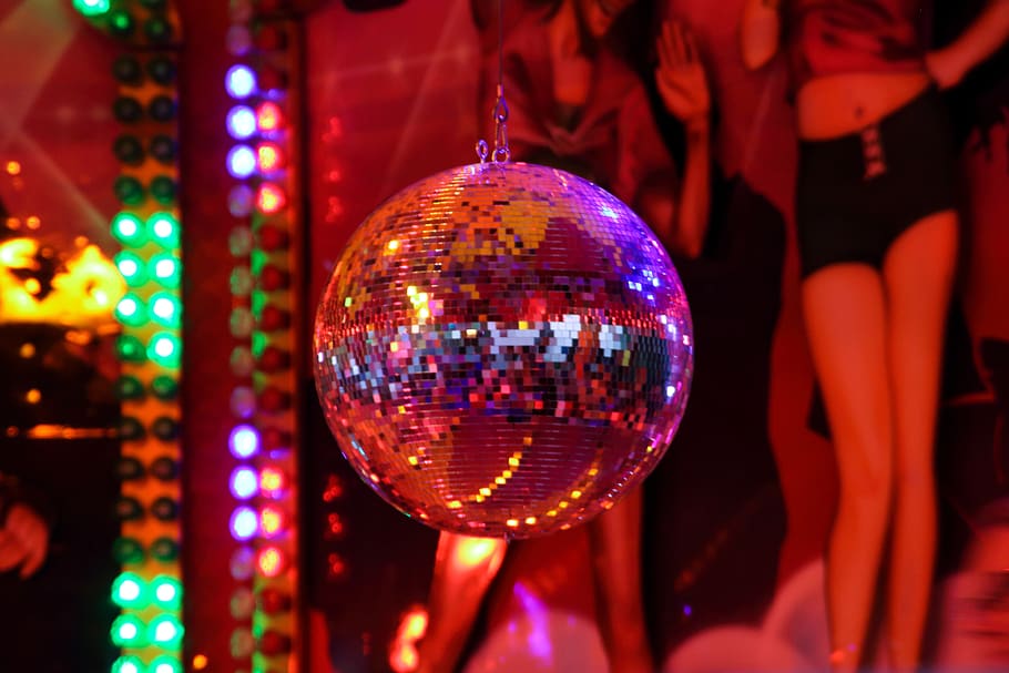 disco, disco ball, party, fair, year market, hustle and bustle, music, celebrate, mirror, light