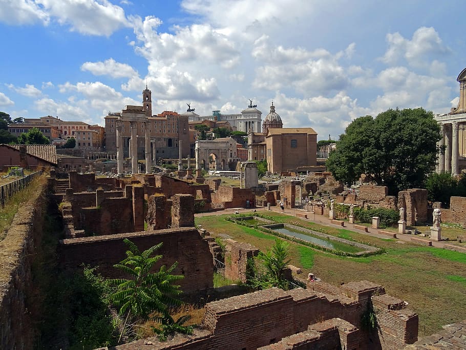 rome, italy, antique, roman forum, ancient architecture, city, heritage, monument, pierre, architecture