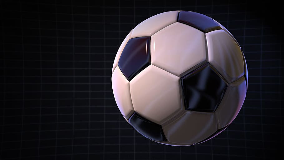 primer plano, foto, blanco, negro, balón de fútbol, ​​fútbol, ​​pelota, pelota de cuero, cuero, dispositivo de juego