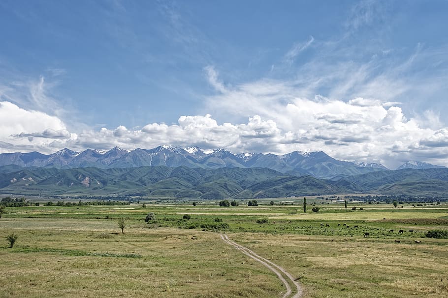 kyrgyzstan, mountains, tian shan mountains, tian shan, landscape, nature, snow, glacier, sky, clouds