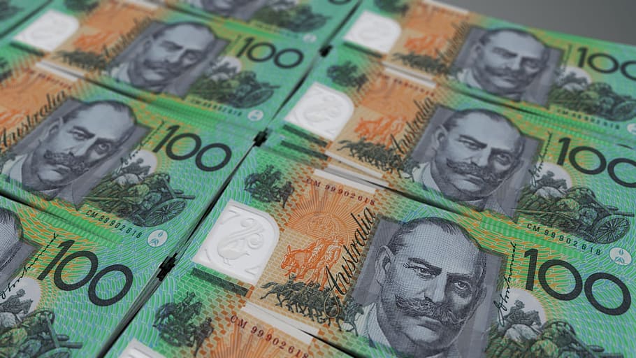 100 banknotes, australian, dollar, money, currency, cash, finance, business, financial, bill