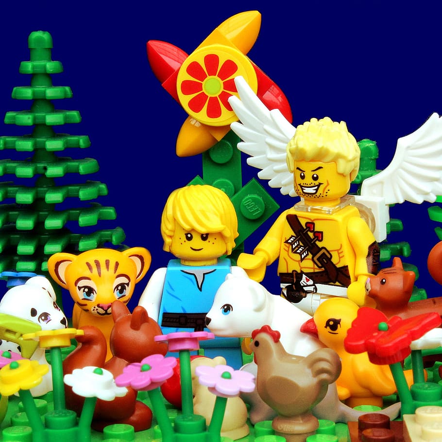 angel, lego, mini figures, animals, sky, children's bible, children, children's toys lego bible, toys, children's room