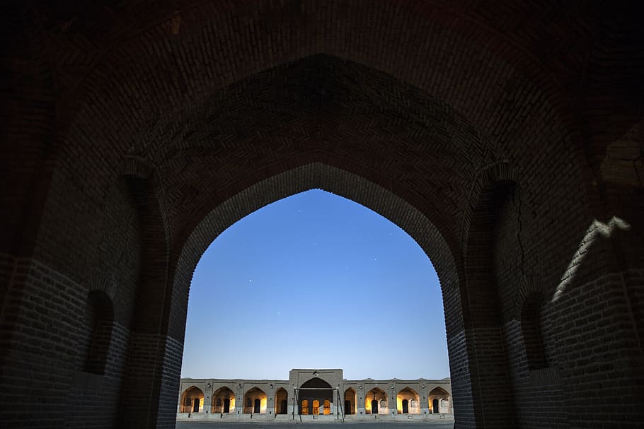 caravansary, monument, persian architecture, iran, qom province, travel, tourism, architecture, building, kavir national park