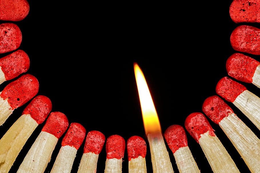 red-and-brown match sticks, match, flame, lighter, matches, sticks, match head, wood, sulfur, ignition