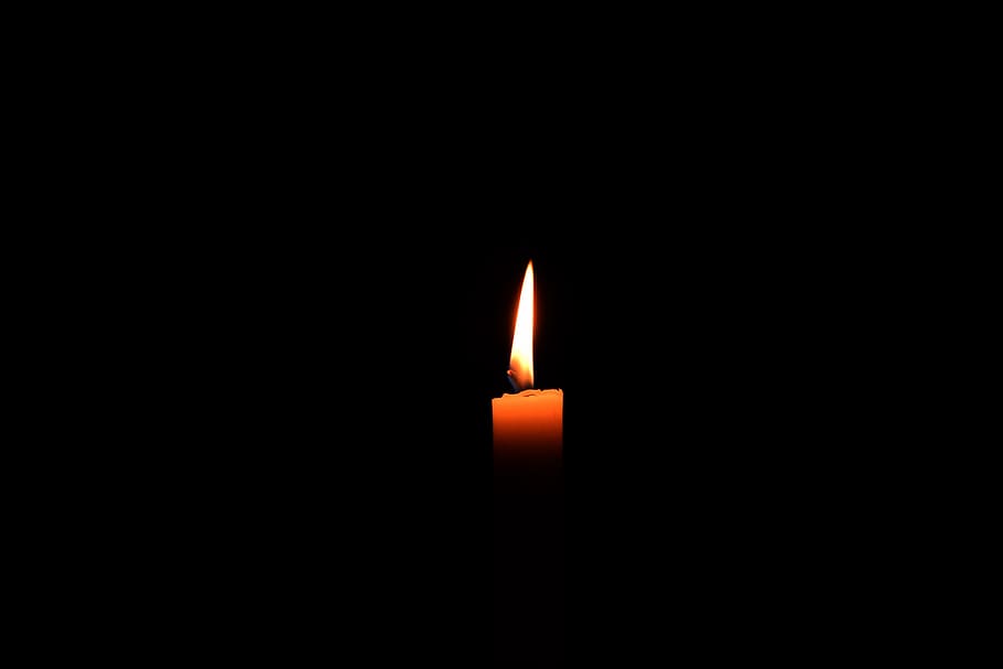 candle, light, candlelight, flame, black background, light in the darkness, burning candle, shining, mood, romantic