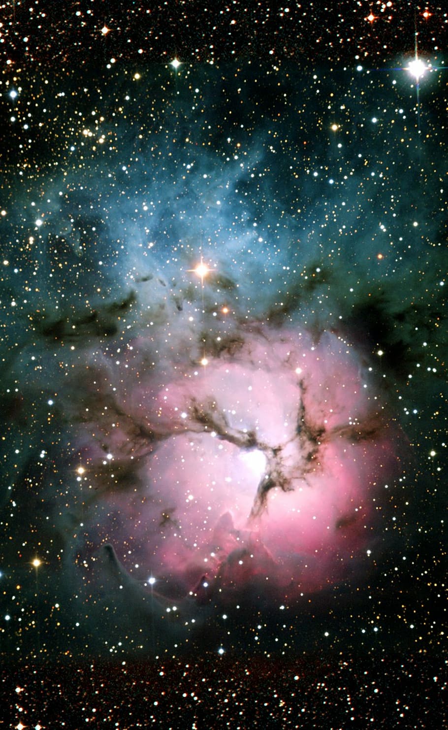 trifid nebula, messier 20, ngc 6514, emission nebula, reflection nebulae, constellation sagittarius, galaxy, starry sky, space, universe