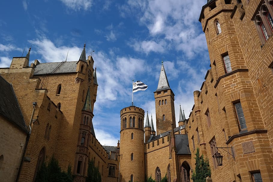 Hohenzollern, menara, Kastil, benteng, Burghof, halaman, kastil Hohenzollern, kastil leluhur, baden württemberg, Jerman