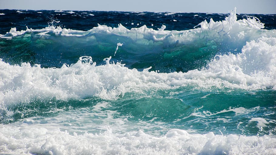 sea breeze photo, daytime, wave, smashing, sea, beach, nature, spray, foam, power
