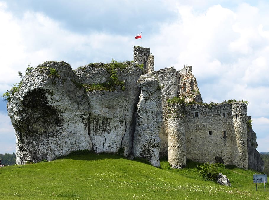 gray, concrete, castle, daytime, the ruins of the, gmina mirów castle, old, architecture, the medieval, the stones