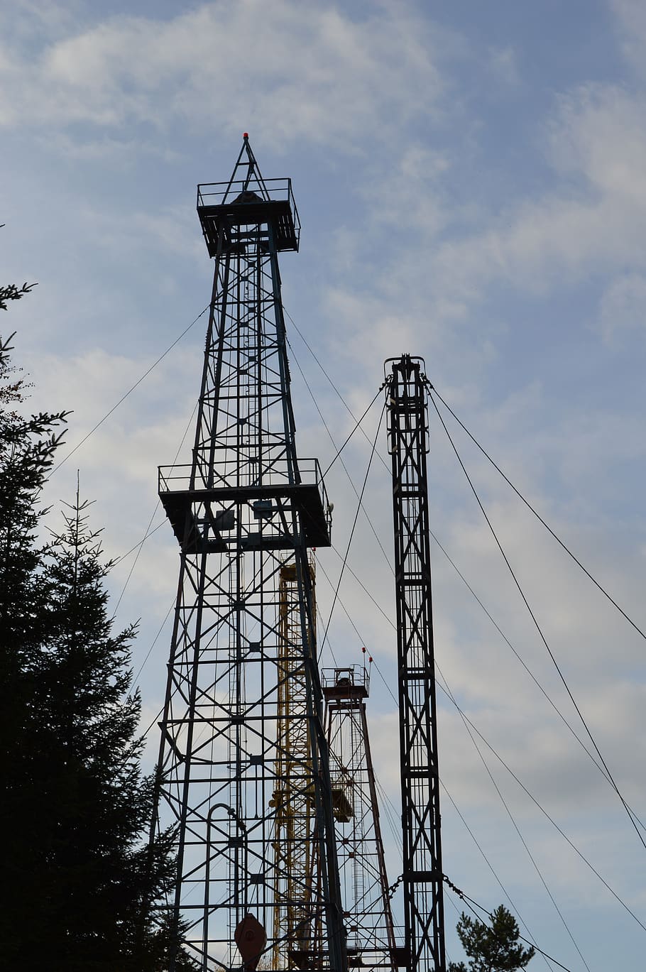 bóbrka, nafta, tower, machine, drilling rig, extraction, mineral, poland, carpathian, geology