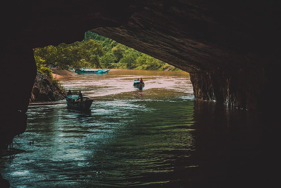 cave, river, nature, landscape, environment, travel, underworld, water, day, real people