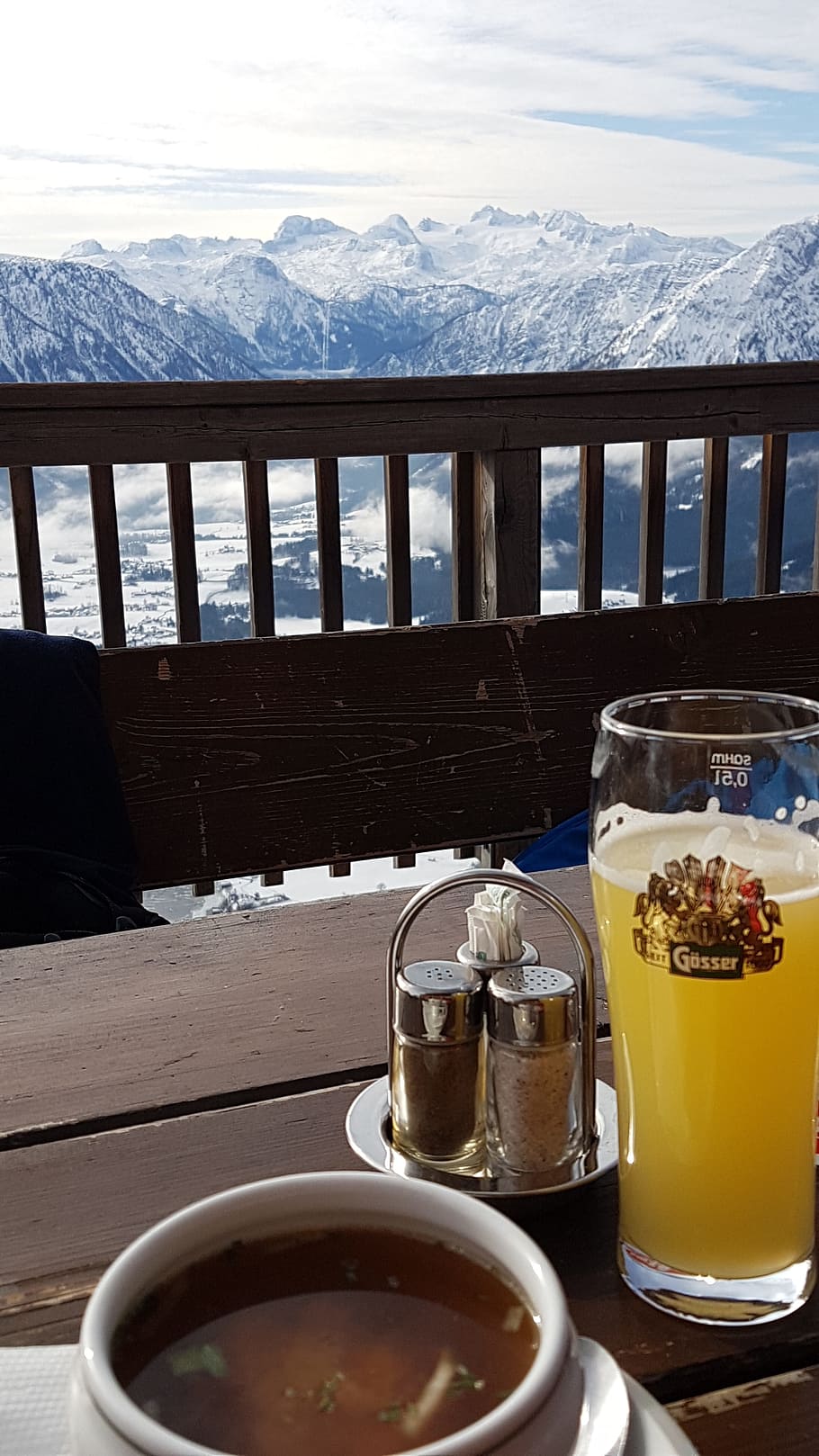 Dachstein, Mountains, Winter, Panorama, dachstein, mountains, drink, oup, soup, eat with view, mountain
