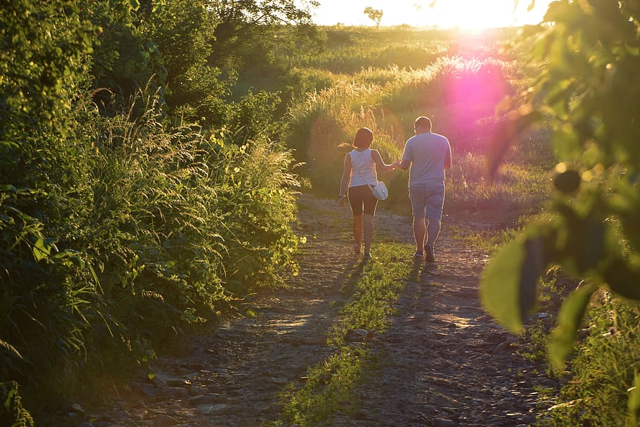 Walk, Day, Romanticism, Couple, day s, a couple of, young couple, summer, holiday, mood
