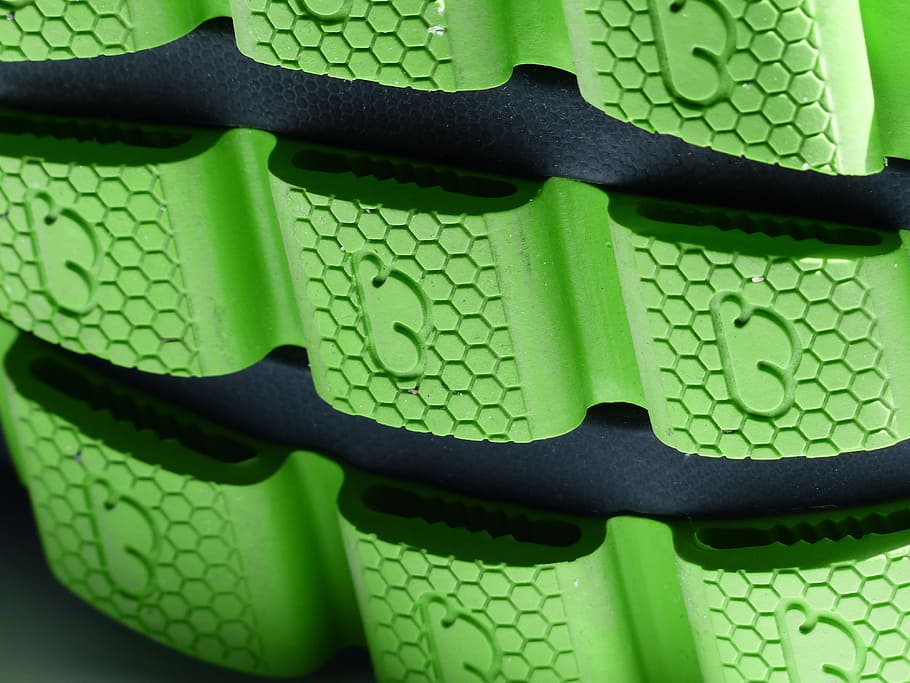 green, black, Sole, Rubber, Grip, Friction, shoe profile, profile, sports shoes, running shoes