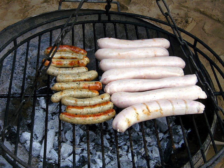 Sausage, Bratwurst, Barbecue, Sizzle, grill sausage, delicious, hearty, food, frisch, meat