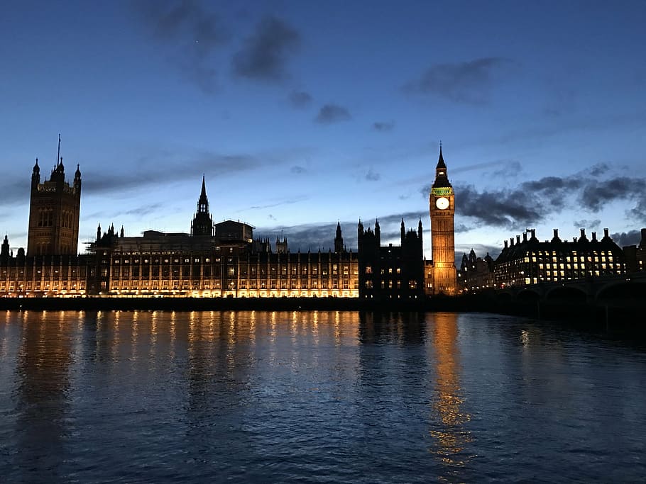big ben london, house of commons, westminster, london, clock tower, government, architecture, travel destinations, night, illuminated