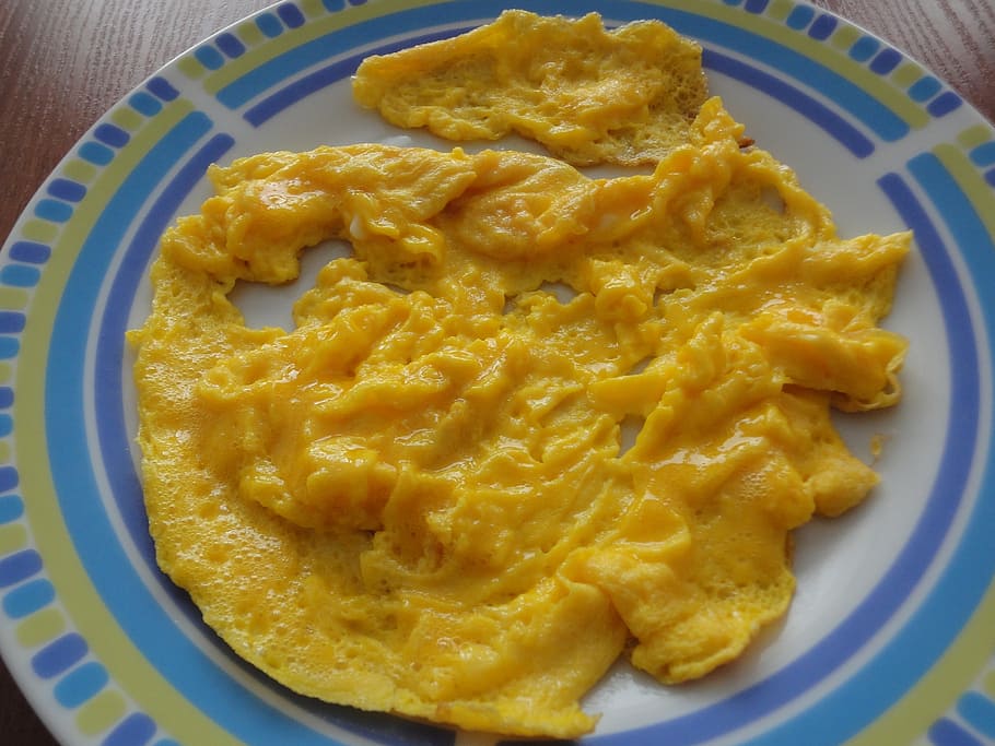 scrambled eggs, eggs, duck, food, food and drink, ready-to-eat, plate, freshness, indoors, meal