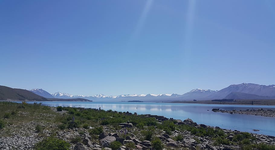 Lago, Tekapo, nova zelândia, natureza, paisagens, céu, montanha, azul, beleza na natureza, agua
