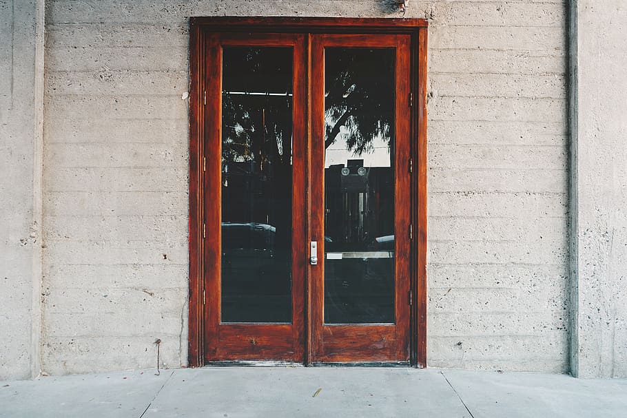 glass door, door, entrance, glass, wood, home, building, architecture, doorway, front