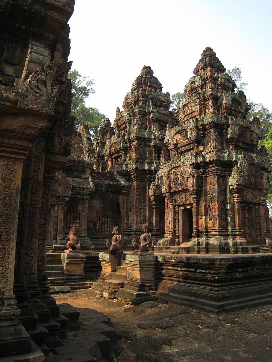 cambodia, wu at angkor wat, carved stone, religion, belief, spirituality, place of worship, built structure, architecture, history