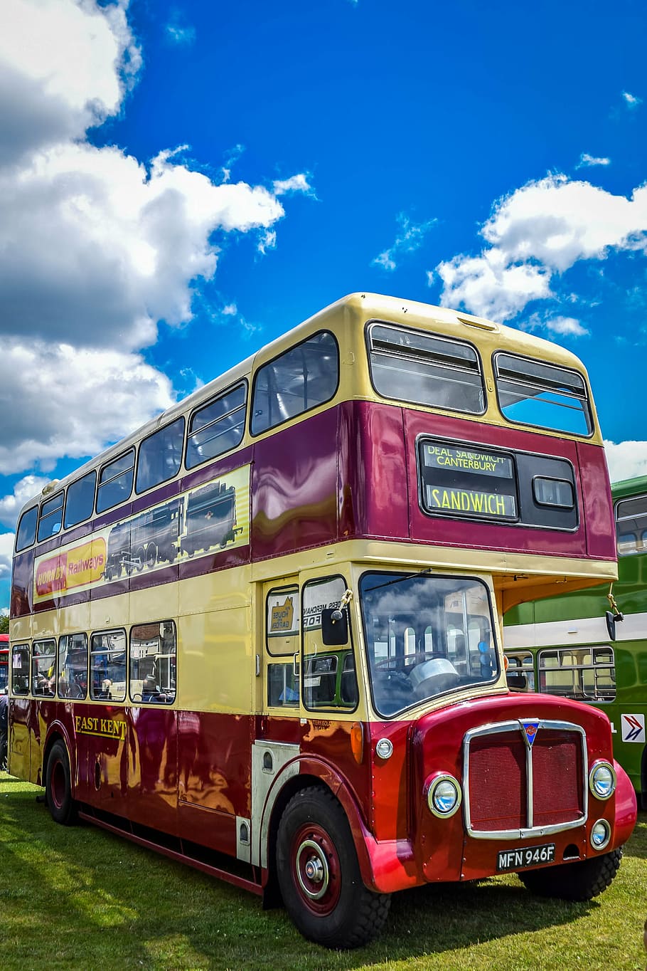 bus, retro, travel, design, vehicle, classic, british, portsmouth, mode of transportation, land vehicle