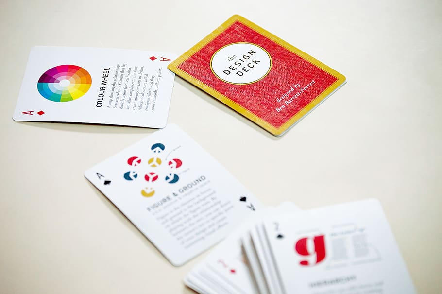 designing, graphic design, designer, graphic, designer deck, the design deck, color theory, red, playing cards, game