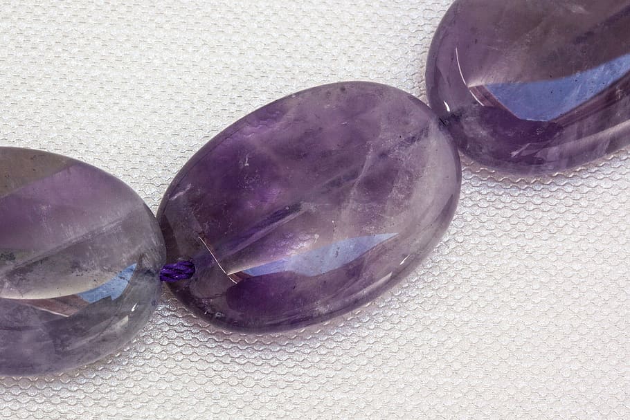 amethyst, quartz, violet, white, gem, transparent, mineral, stone, tumbled, smooth