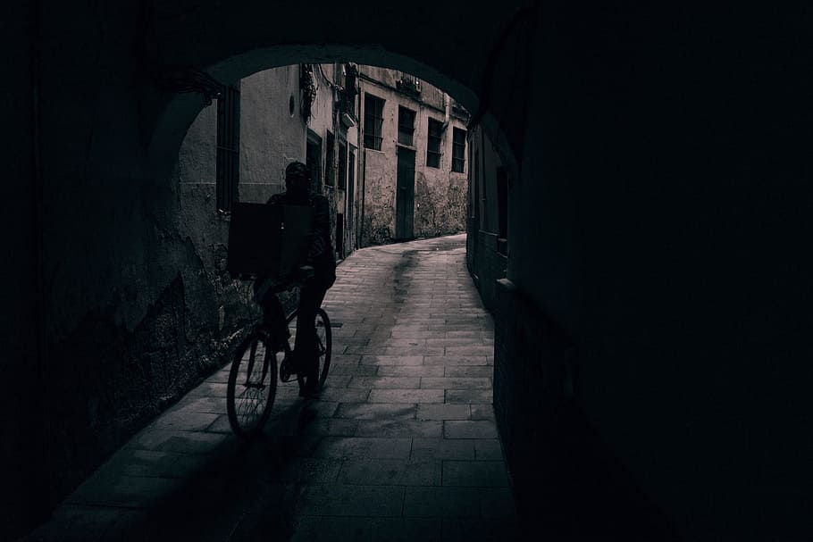 active, backlit, bicycle, bike, biking, city, covered, cycle, dark, eerie