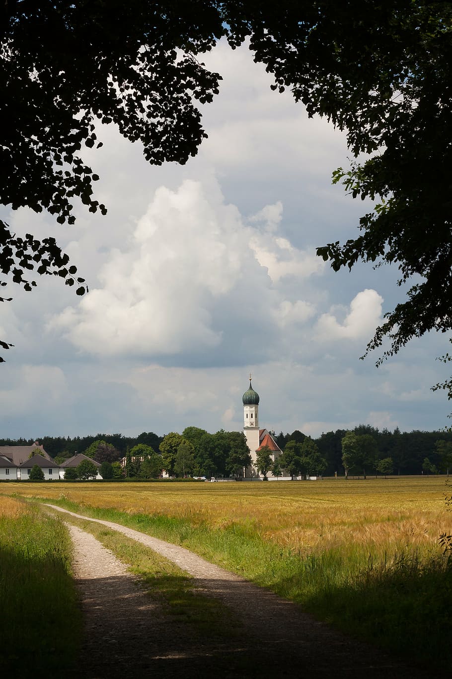 church, st ottilie, möschenfeld, hamlet, community, grass brunn, district, munich, arable land, forest