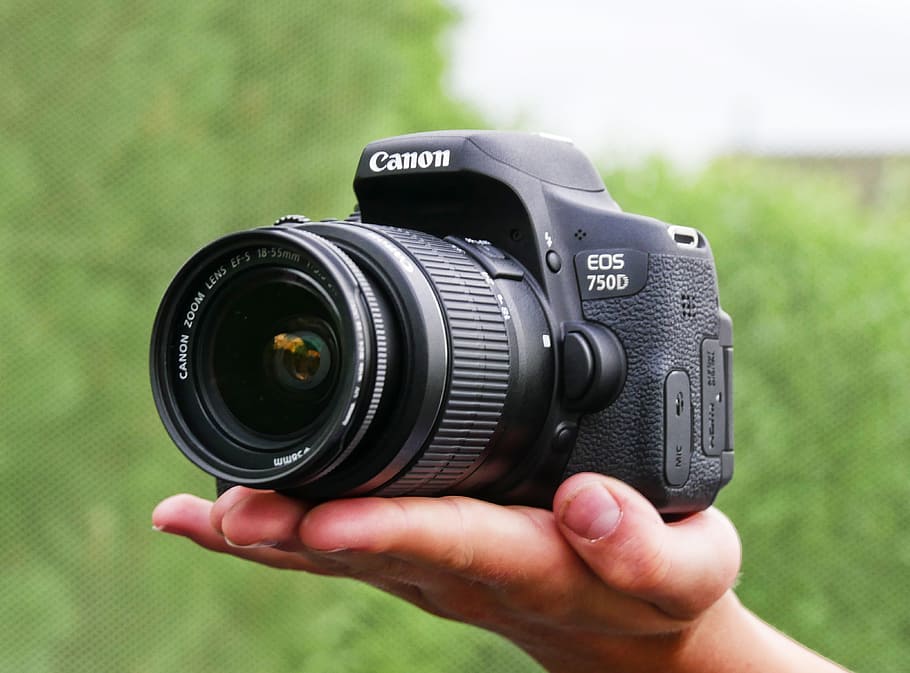 camera, canon, 750d, lens, digital camera, zoom lens, photo camera, slr camera, eos, camera - photographic equipment