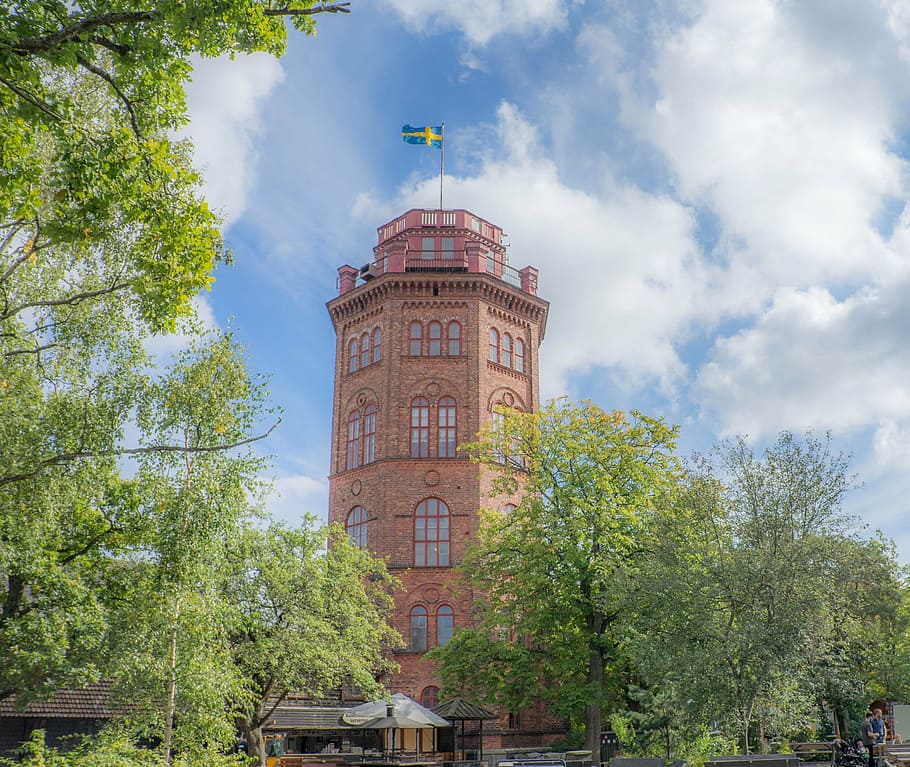 skansen, stockholm, sweden, scandinavia, nature, environment, house, architecture, green, tower