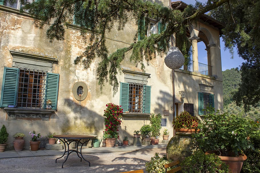 garden, italy, italian, building, ancient, tuscany, history, architecture, outdoors, mediterranean