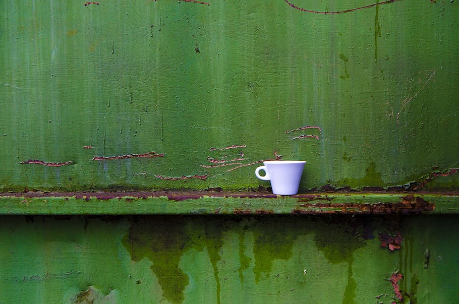 white, ceramic, teacup, shelf, Minimal, Coffee Time, coffee, green, design, cup