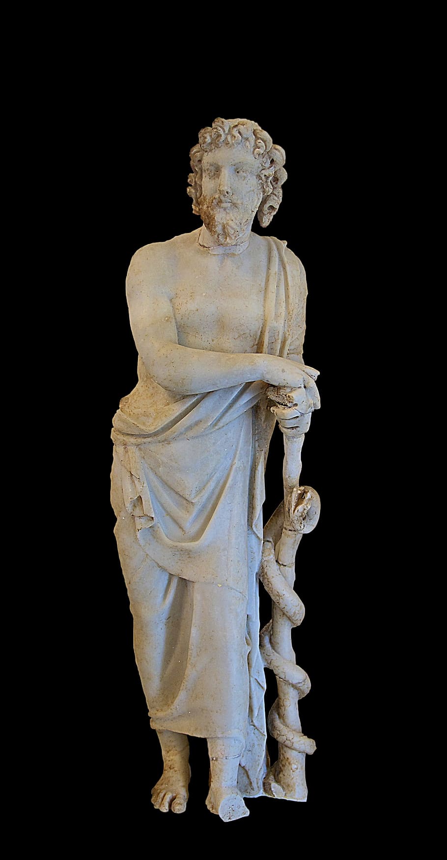 asclepius, statue, greece, ancient, sculpture, archaeological, museum, rhodes, figure, art and craft