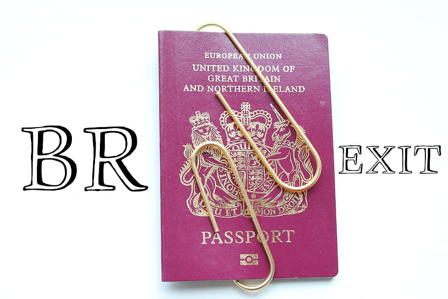 Brexit, passaporte, controle, fechado, selado, britânico, documento, identificação, alfândega, reino unido