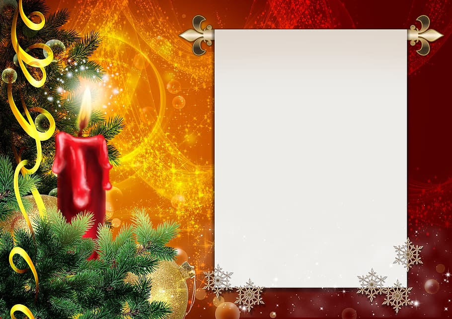 papel branco para impressora, novo, ano, feriados, cartão postal, cumprimentos, inverno, velas, fada, conto