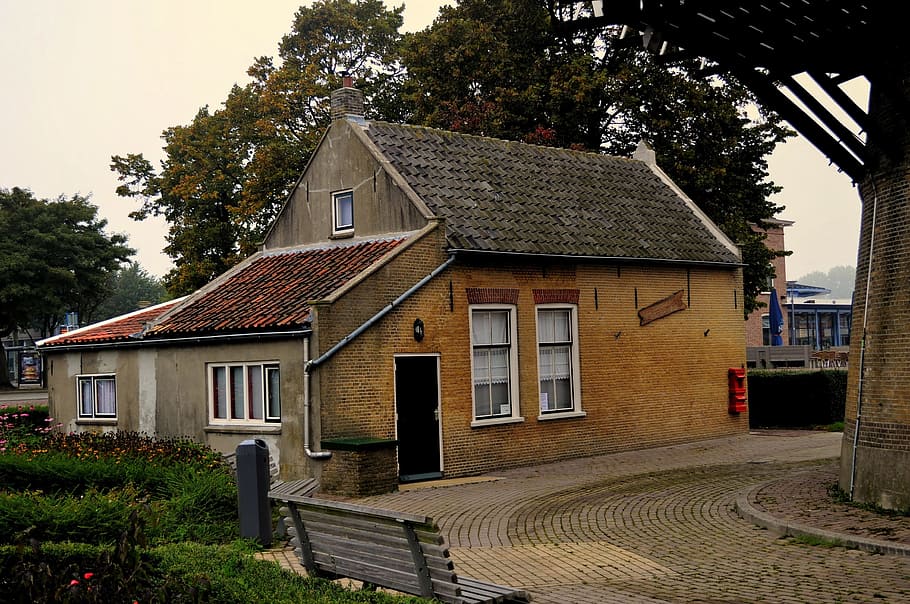 molenaarshuisje, rozenburg, the hope, molenweg, cottage, architecture, built structure, building exterior, tree, building