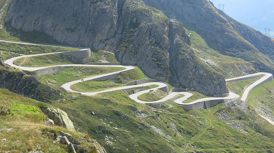 Gotthard, Swiss, tremolastrasse, pemandangan, alam, hari, tidak ada manusia, gunung, keindahan alam, jalan