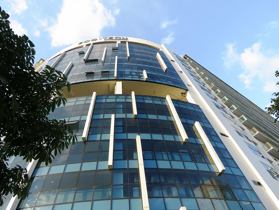 bangunan, teknologi gema, singapura, tinggi, eksterior bangunan, arsitektur, sudut pandang rendah, struktur buatan, langit, gedung