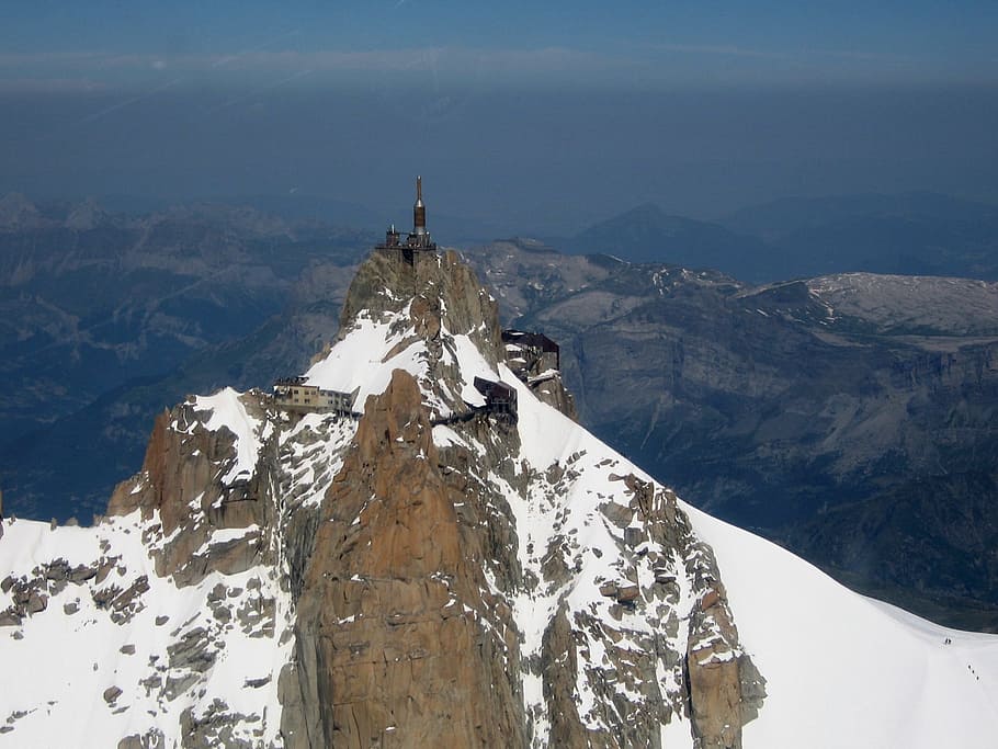 Mont Blanc, Aiguille Du Midi, Prancis, gunung, pegunungan Alpen, salju, alam, pemandangan, batuan - Objek, musim dingin