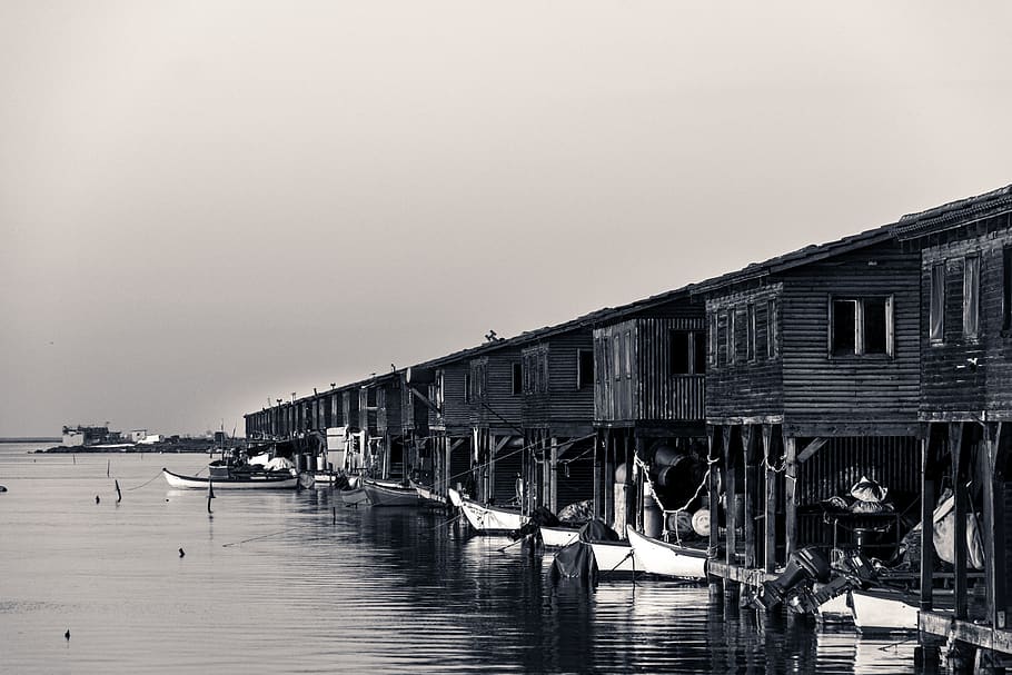 huts, fishers, sea, buildings, fishing, traditional, old, village, shoreline, hut