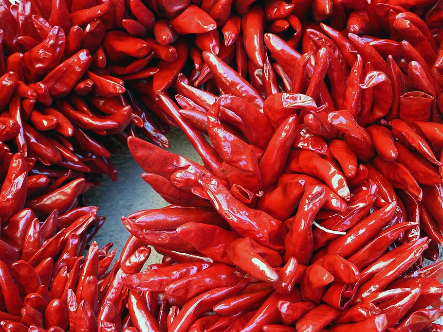red chili lot, Dried, Hot, Chilli, Pepper, red, chilli, pepper, vegetables, plant, spicy