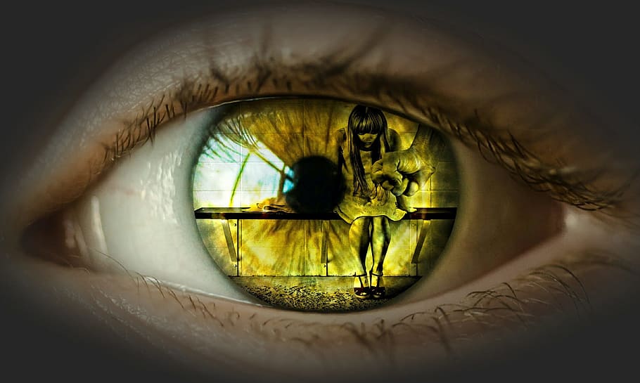 human, eye, realistic, painting, Person, yellow eye, violence against women, don't look away, help, look