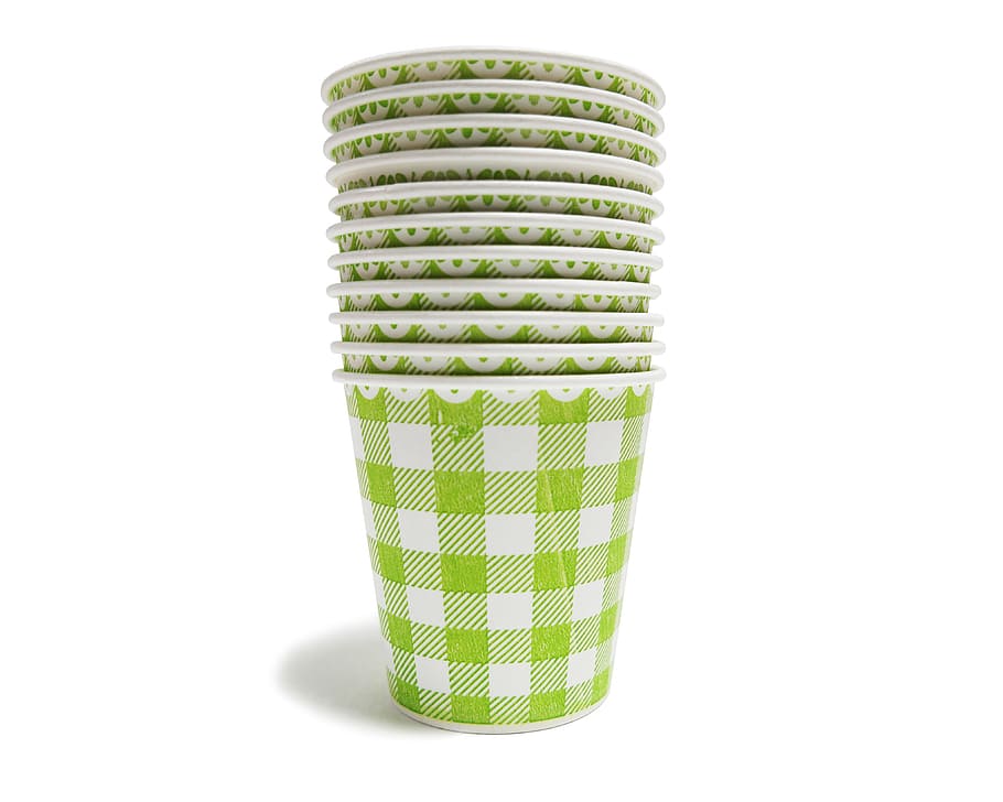 piled, white-and-green, disposable, cups, Paper Cup, cup, 1 hoeyongpum, disposable cups, paper, state of the union