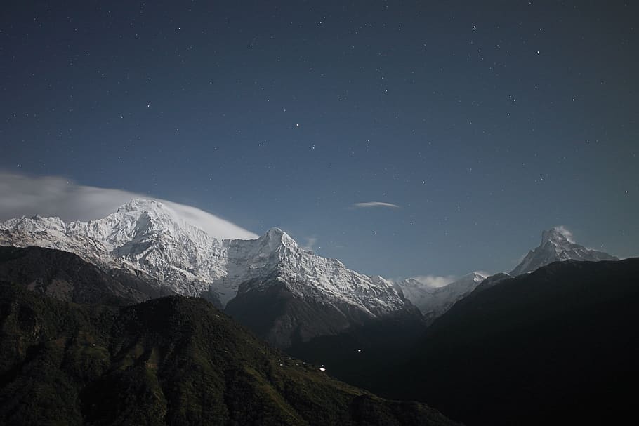 annapurna, himalaya, trekking, montañas, gran altitud, cordillera annapurna, nepal, cielo, paisaje, asia
