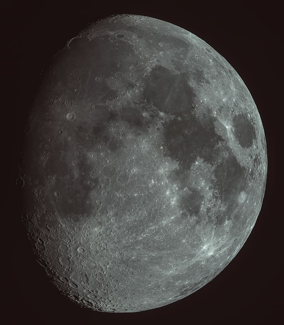 luna, superficie, cráteres, espacio, noche, cielo, oscuro, astronomía, gris, naturaleza