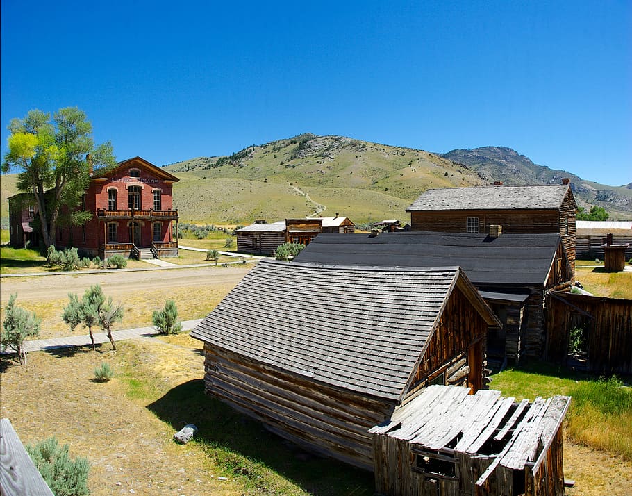 bannack ghost town, montana, usa, bannack, ghost town, old west, travel, america, summer, scenic
