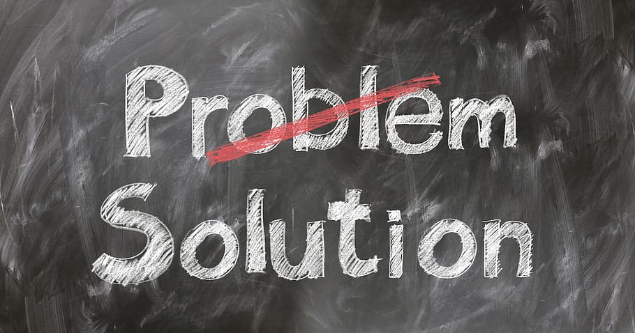 Ilustración de la solución del problema, problema, solución, ayuda, soporte, información, junta, fuente, tiza, pizarra